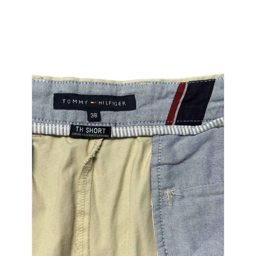 Tommy Hilfiger Mens 38 Chino Shorts Beige Classic Fit Casual Preppy EUC
